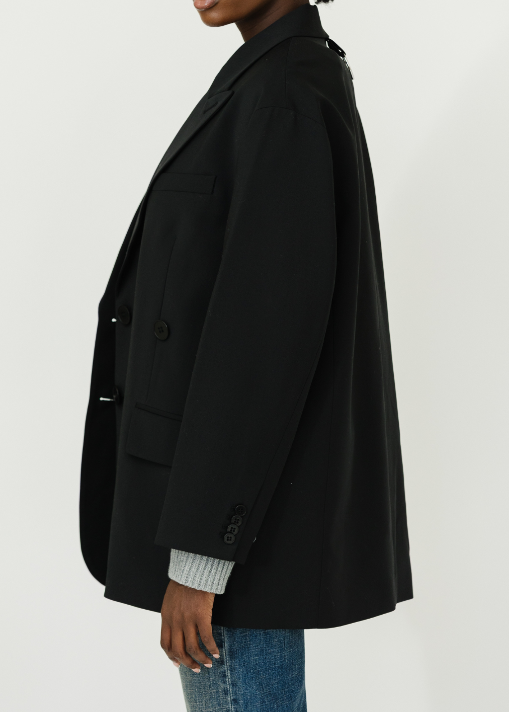 Tibi Tropical Wool Liam Blazer in Black | Shop Tula