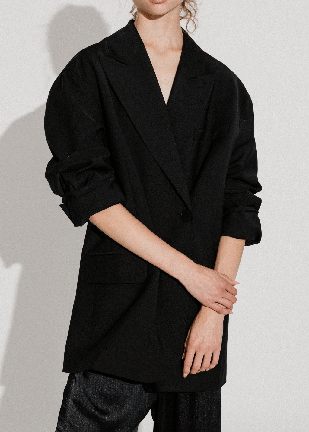Tibi Tropical Wool Liam Blazer in Black | Shop Tula