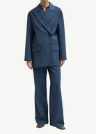 Tibi Tropical Wool Liam Blazer in Blue Fog | Shop Tula