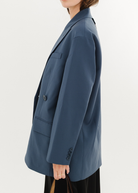 Tibi Tropical Wool Liam Blazer in Blue Fog | Shop Tula