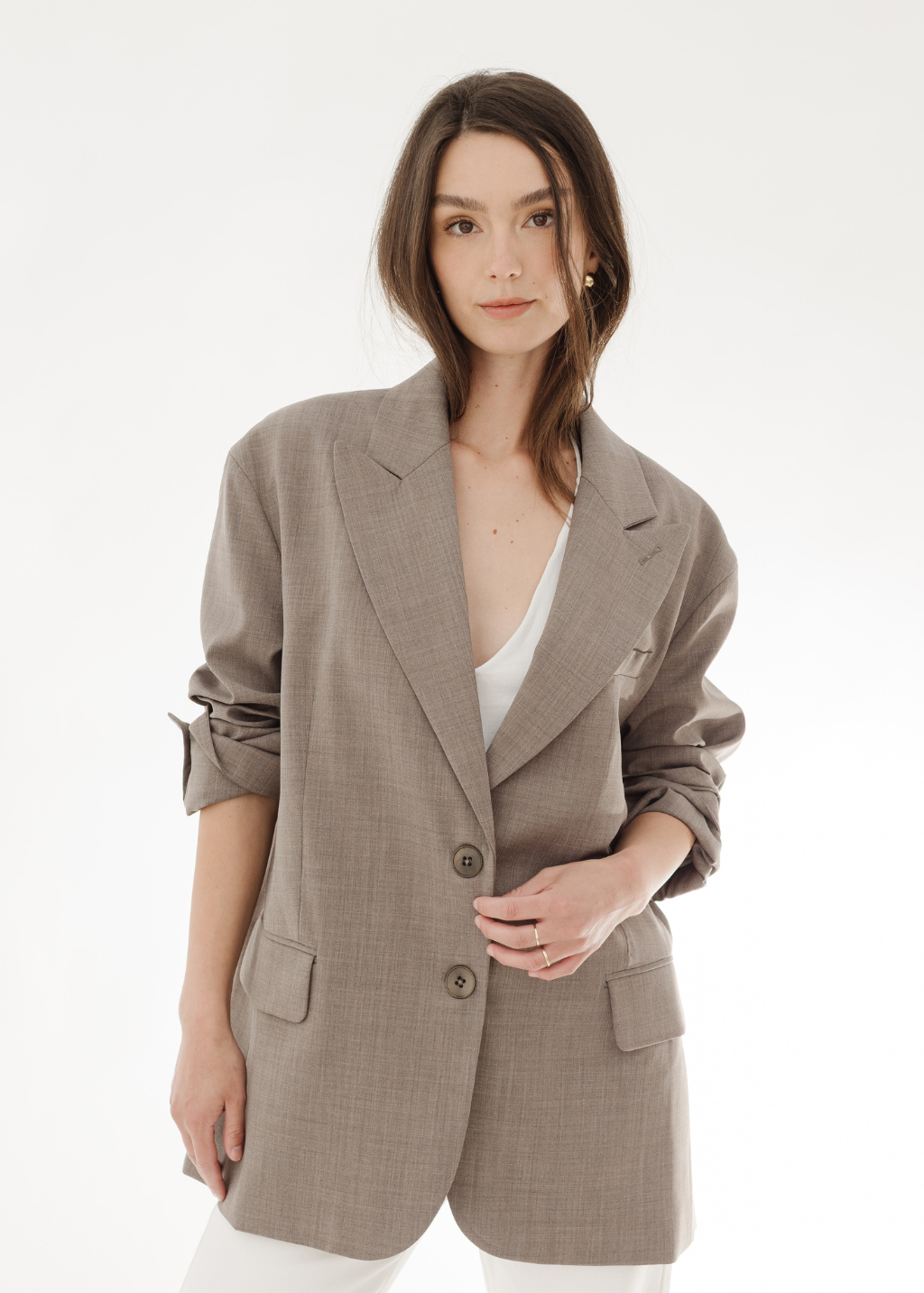 Tibi Tropical Wool Liam Blazer in Cedar | Shop Tula