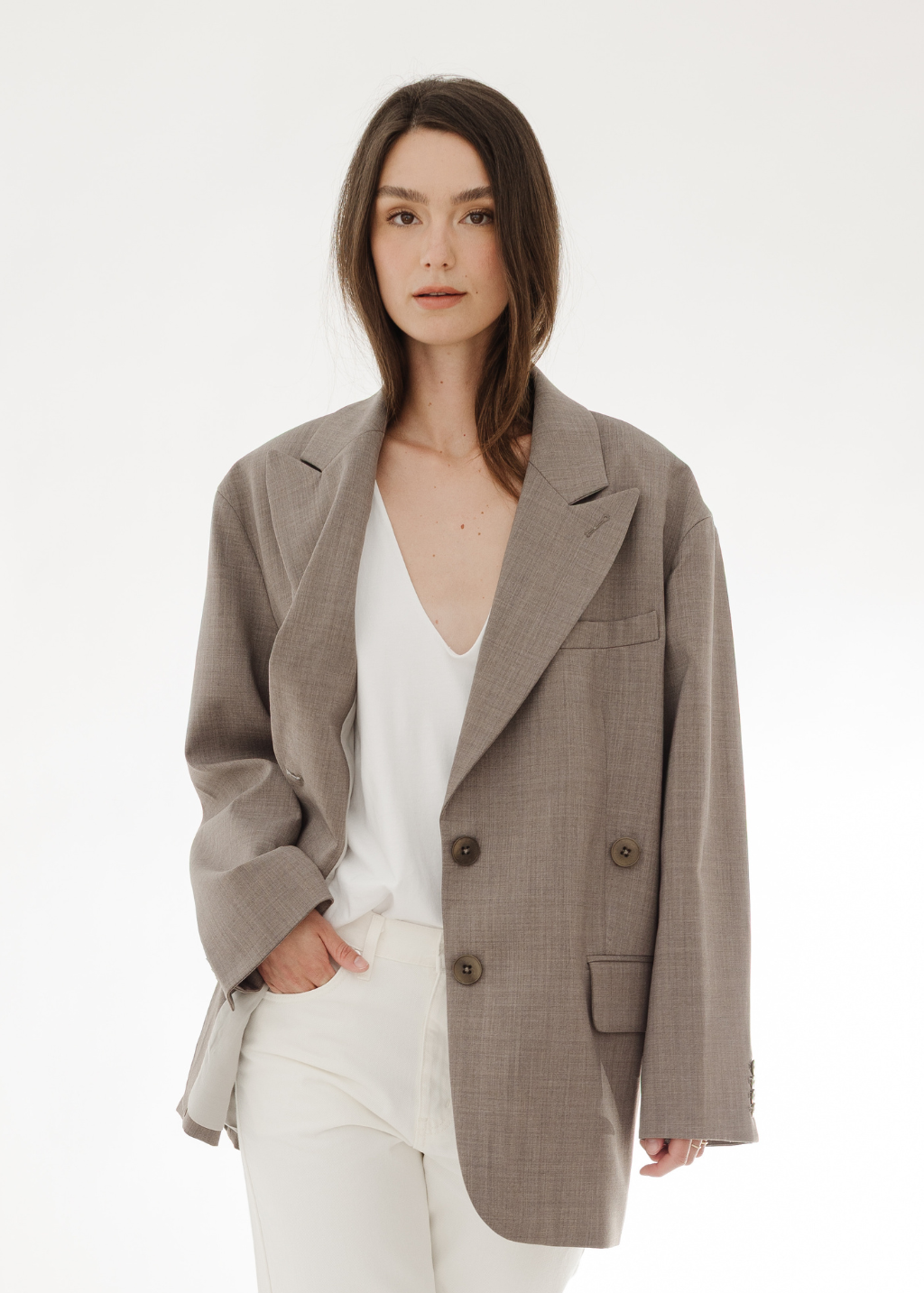 Tibi Tropical Wool Liam Blazer in Cedar | Shop Tula