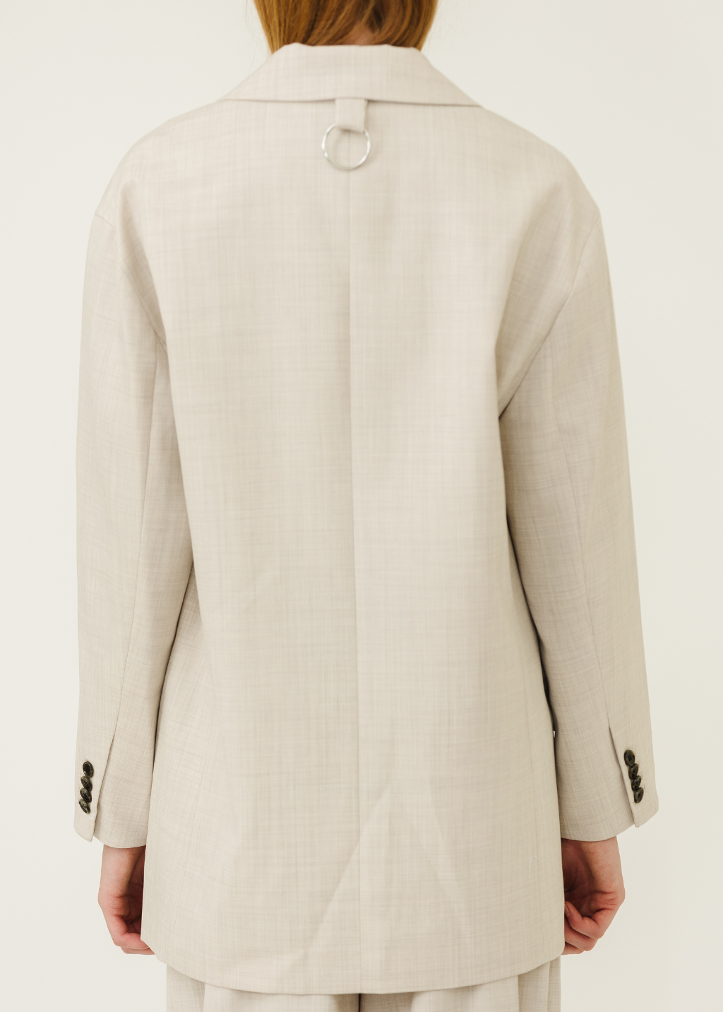 Tibi Tropical Wool Liam Blazer in Oatmeal | Shop Tula