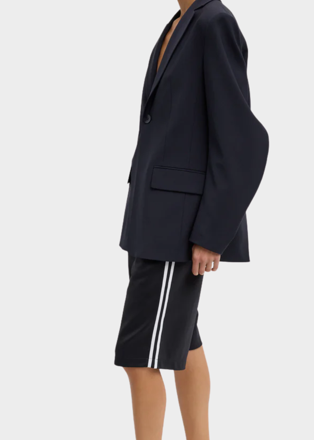 Tibi Tropical Wool Sculpted Blazer in Navy | Shop Tula