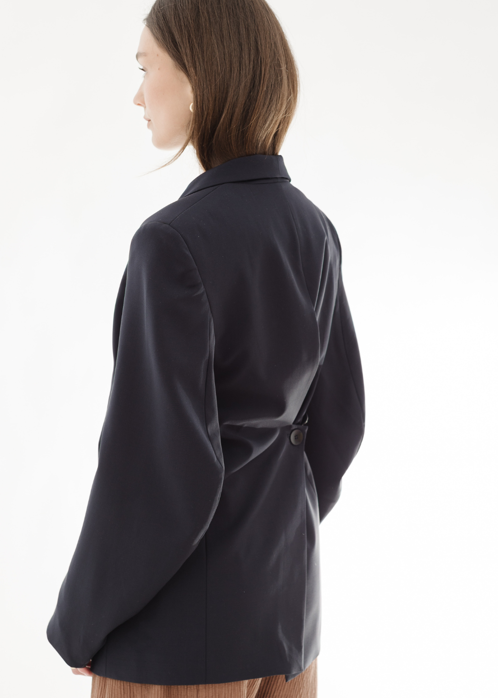 Tibi Tropical Wool Sculpted Blazer in Navy | Shop Tula