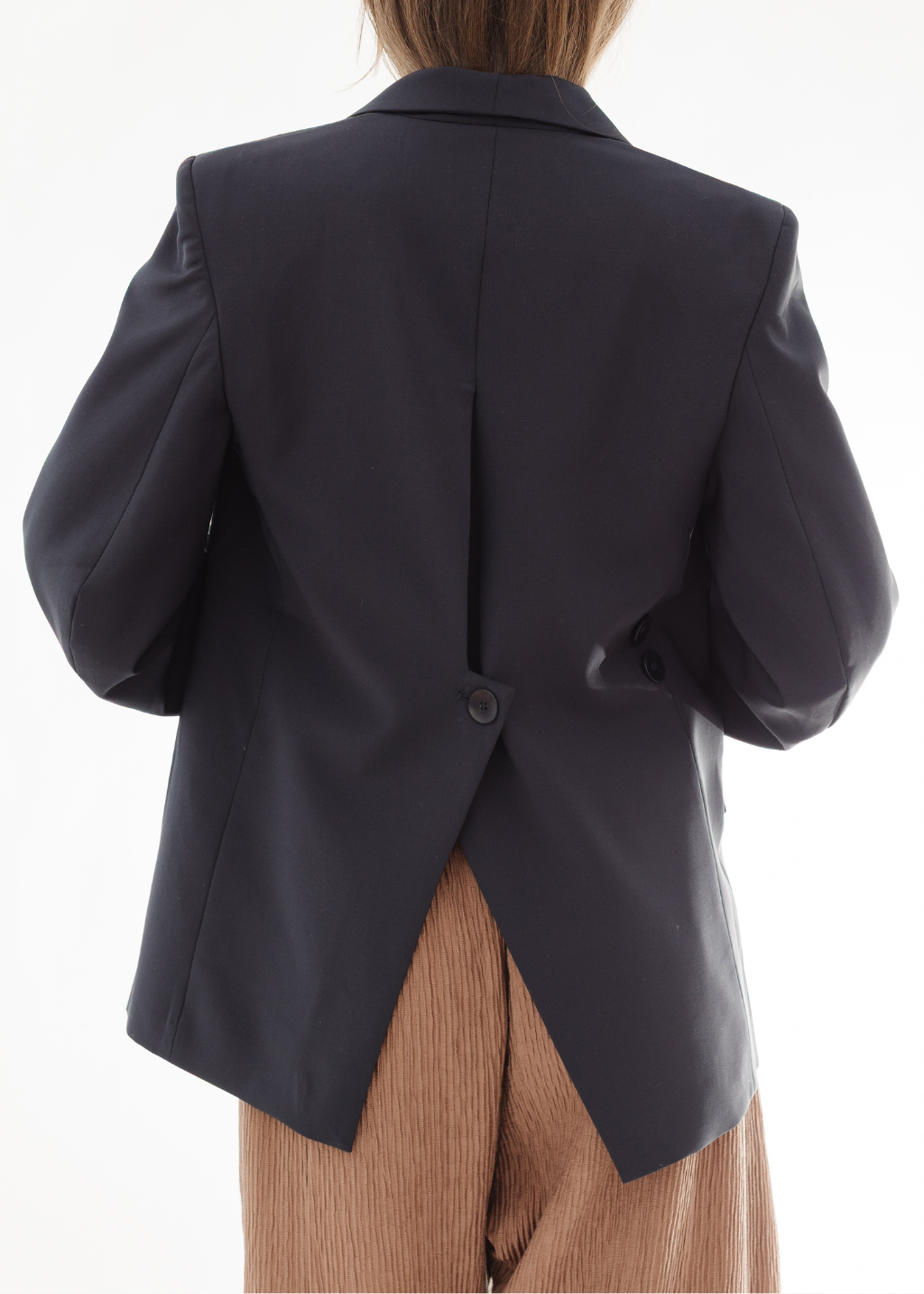 Tibi Tropical Wool Sculpted Blazer in Navy | Shop Tula