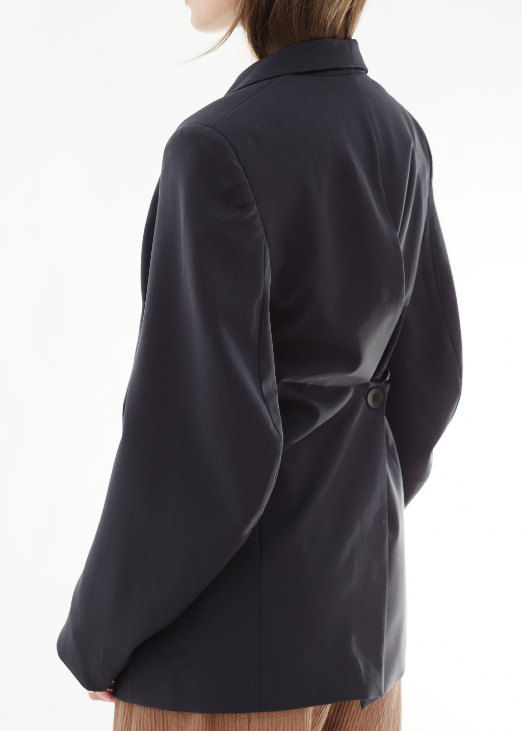 Tibi Tropical Wool Sculpted Blazer in Navy | Shop Tula