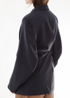 Tibi Tropical Wool Sculpted Blazer in Navy | Shop Tula