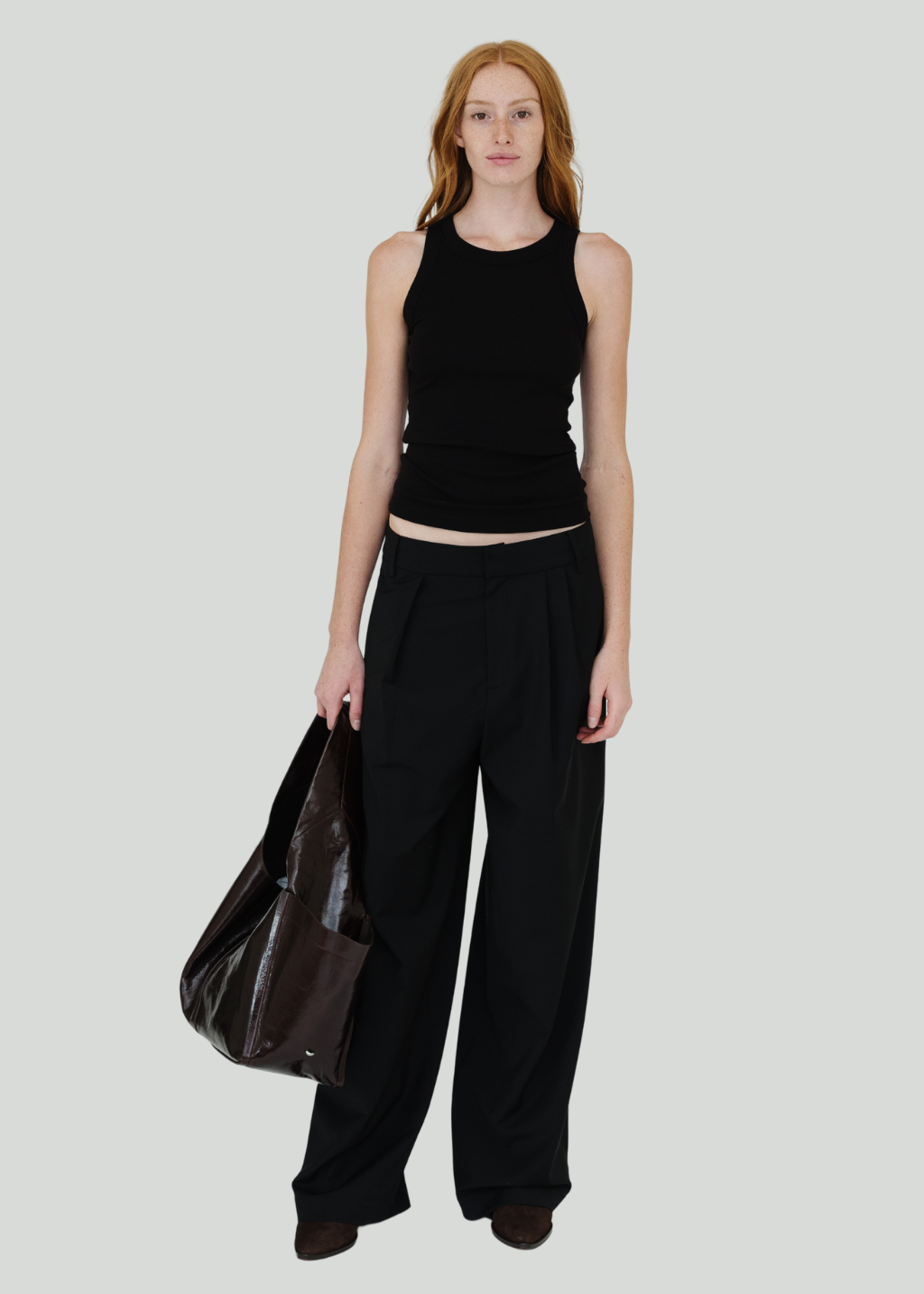 Tibi Tropical Wool Stella Pant in Black | Shop Tula