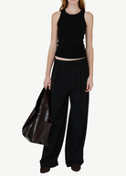 Tibi Tropical Wool Stella Pant in Black | Shop Tula