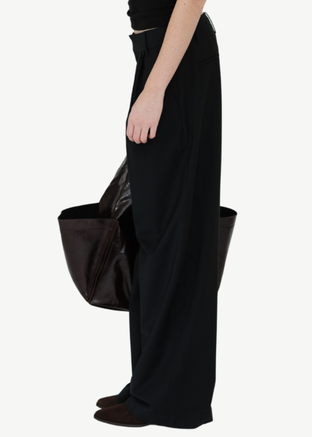 Tibi Tropical Wool Stella Pant in Black | Shop Tula