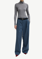 Tibi Tropical Wool Stella Pant in Blue Fog | Shop Tula