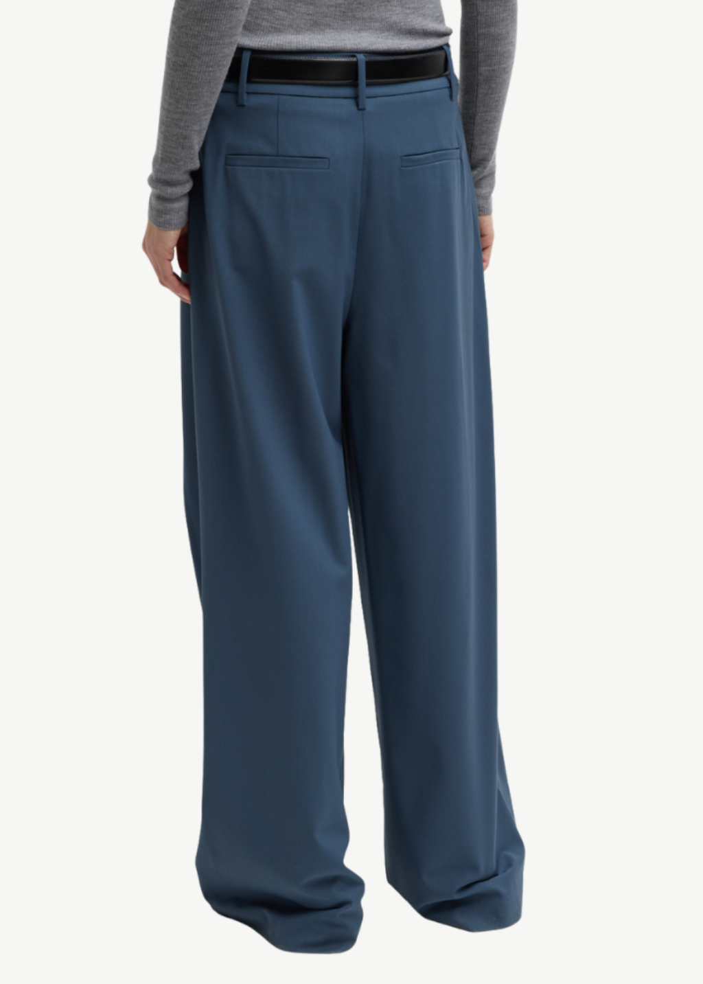 Tibi Tropical Wool Stella Pant in Blue Fog | Shop Tula