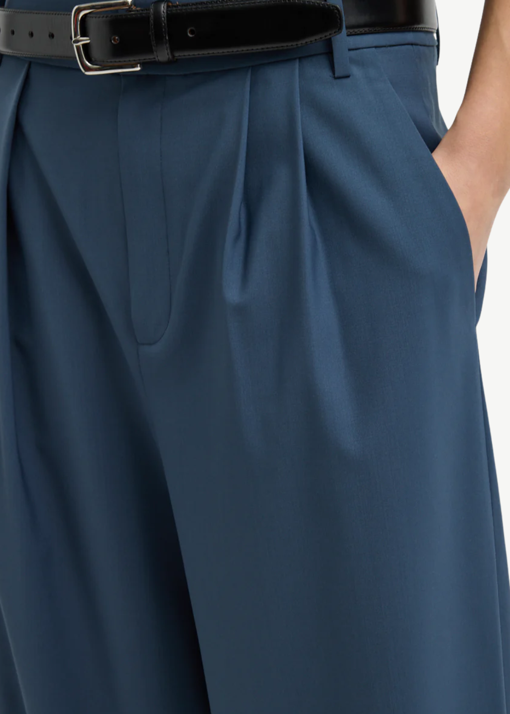 Tibi Tropical Wool Stella Pant in Blue Fog | Shop Tula