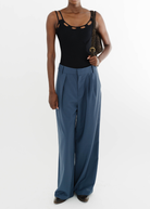 Tibi Tropical Wool Stella Pant in Blue Fog | Shop Tula