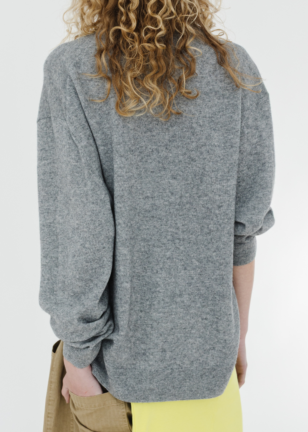 Tibi Washable Cashmere Easy V-Neck Sweater in Heather Grey | Shop Tula