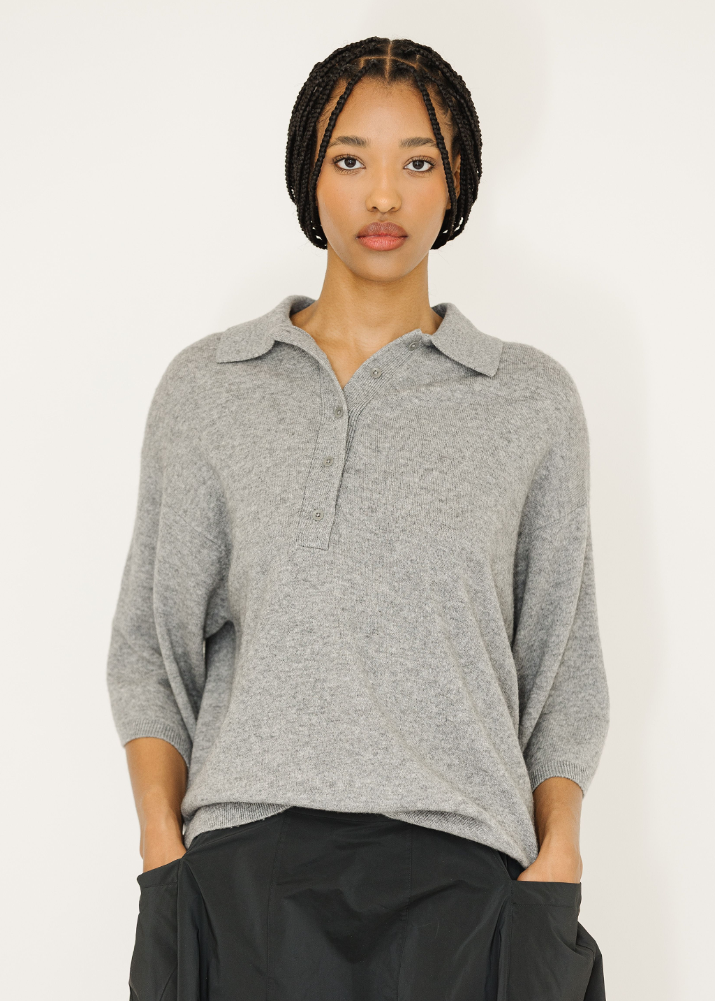Tibi Washable Cashmere Oversized Easy Polo | Shop Tula