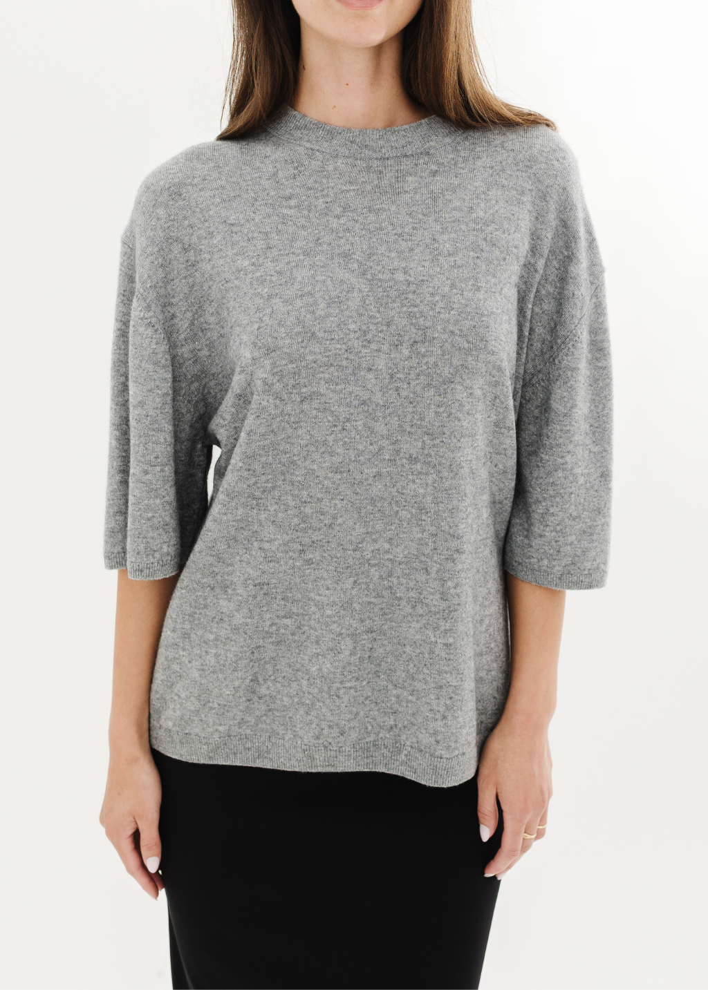 Tibi Washable Cashmere Oversized Easy T in Grey | Shop Tula