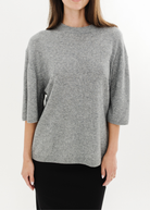 Tibi Washable Cashmere Oversized Easy T in Grey | Shop Tula