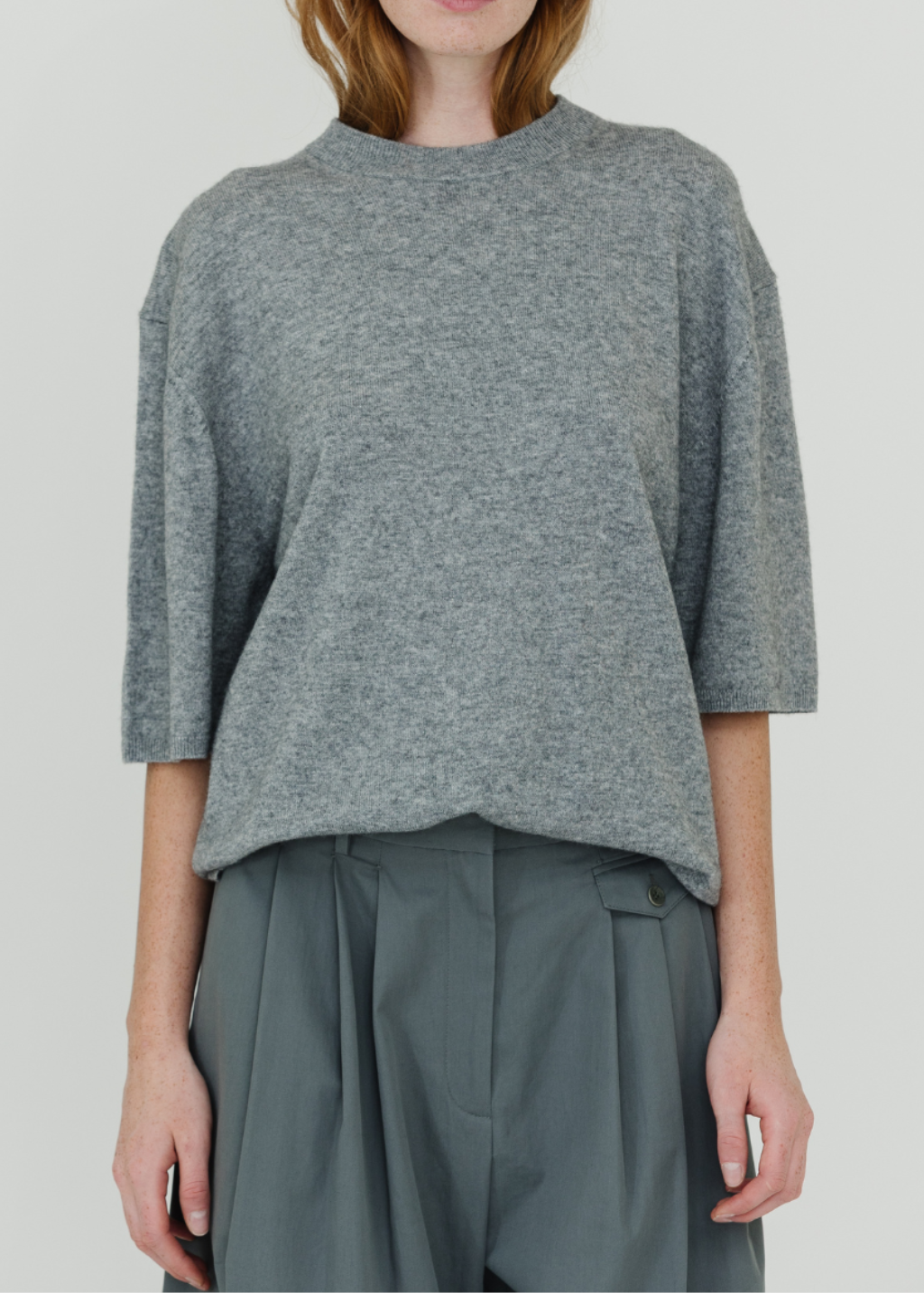 Tibi Washable Cashmere Oversized Easy T in Grey | Shop Tula