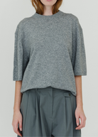 Tibi Washable Cashmere Oversized Easy T in Grey | Shop Tula