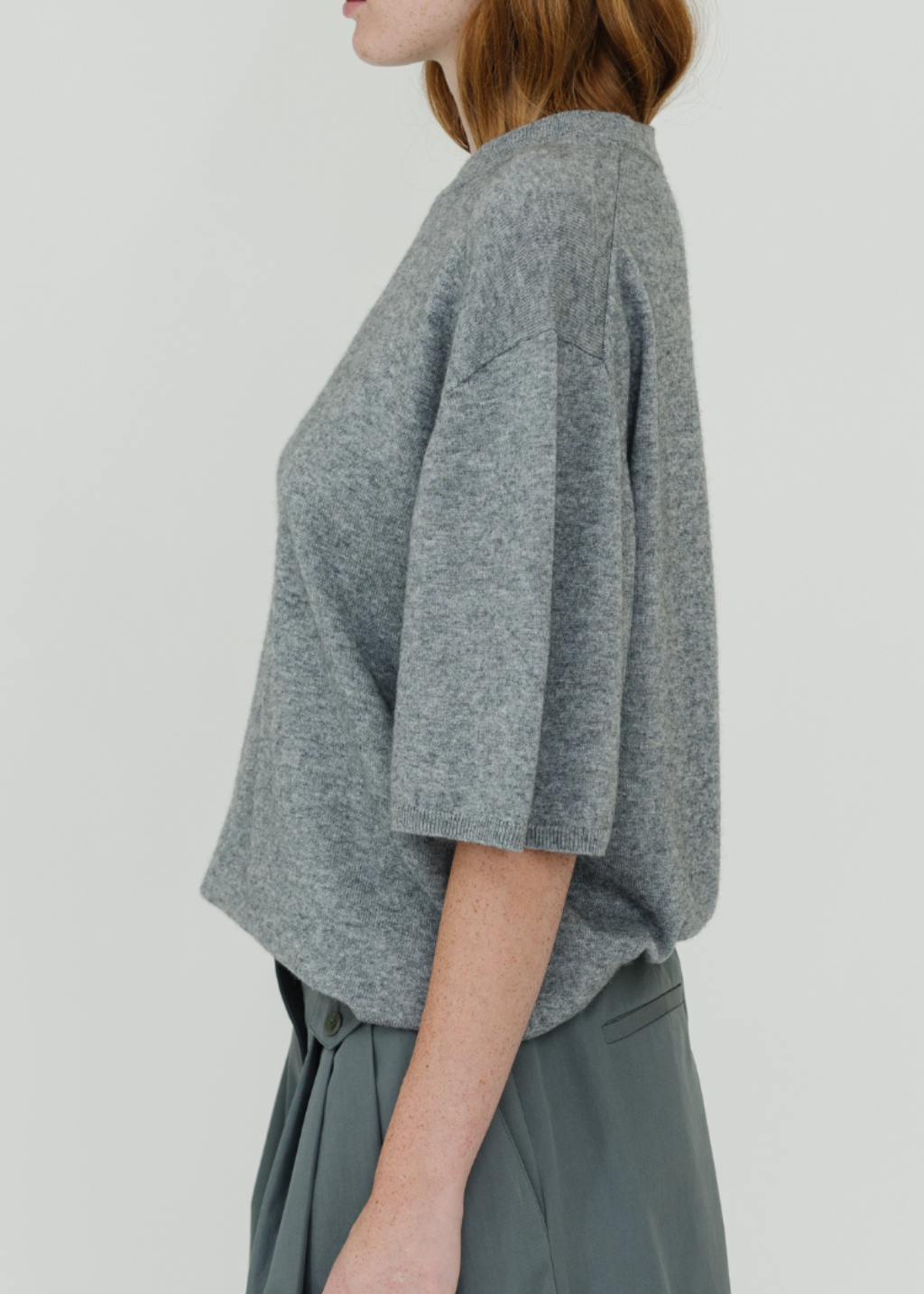 Tibi Washable Cashmere Oversized Easy T in Grey | Shop Tula