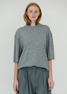 Tibi Washable Cashmere Oversized Easy T in Heather Grey | Shop Tula