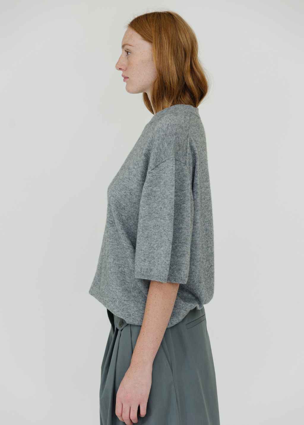 Tibi Washable Cashmere Oversized Easy T in Heather Grey | Shop Tula