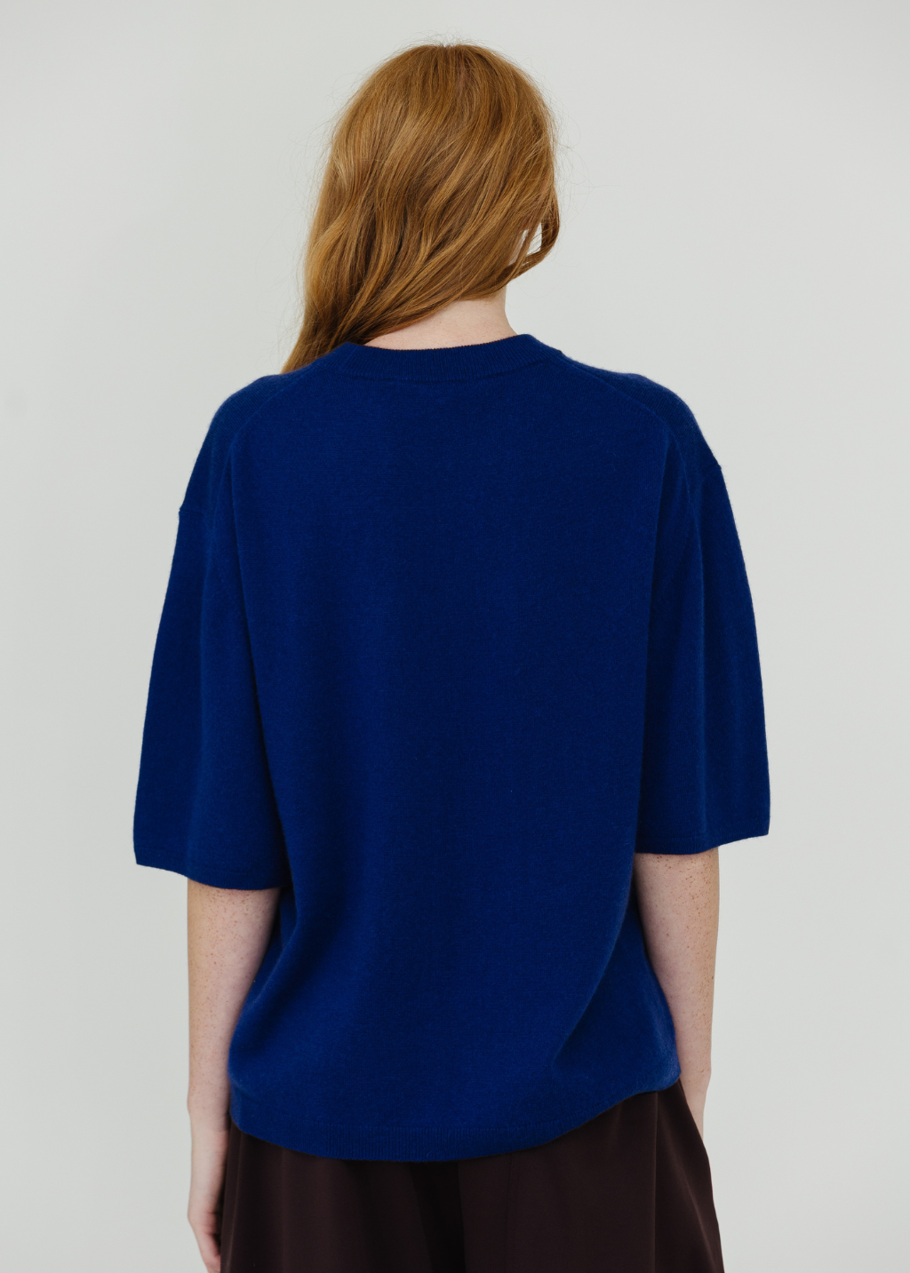 Tibi Washable Cashmere Oversized Easy T in Ink Blue | Shop Tula