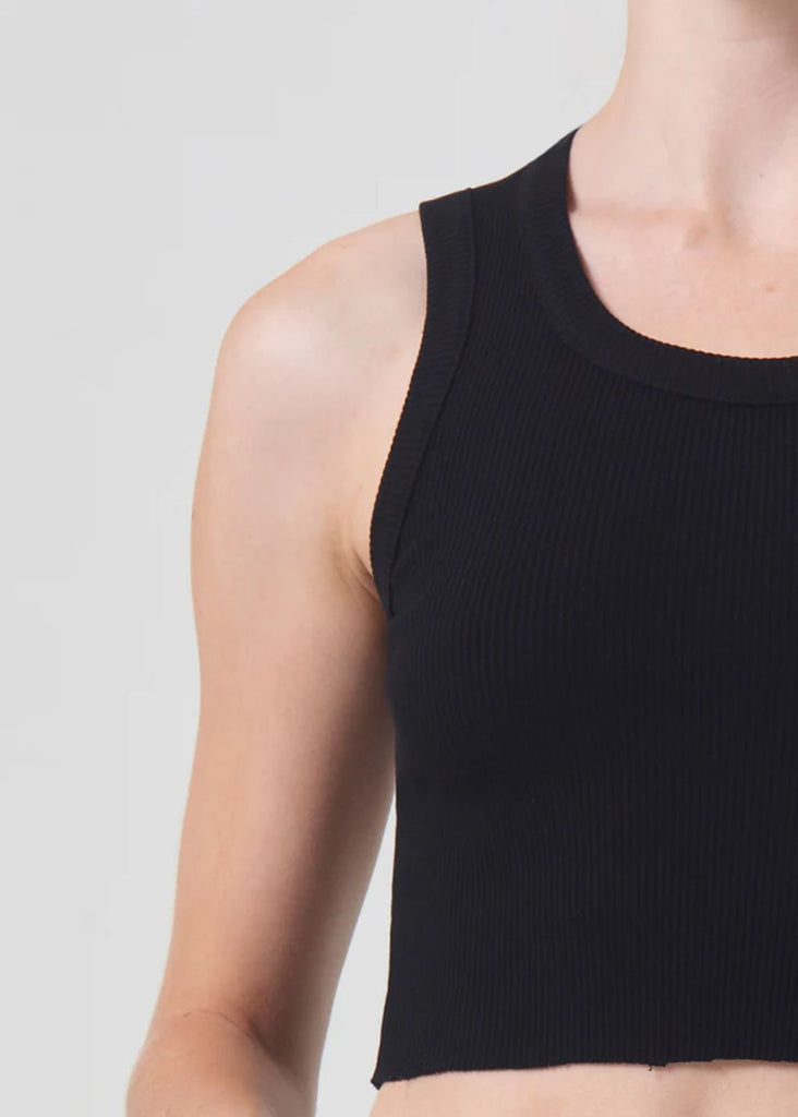 AGOLDE Cropped Poppy Tank in Black | Tula's Online Boutique