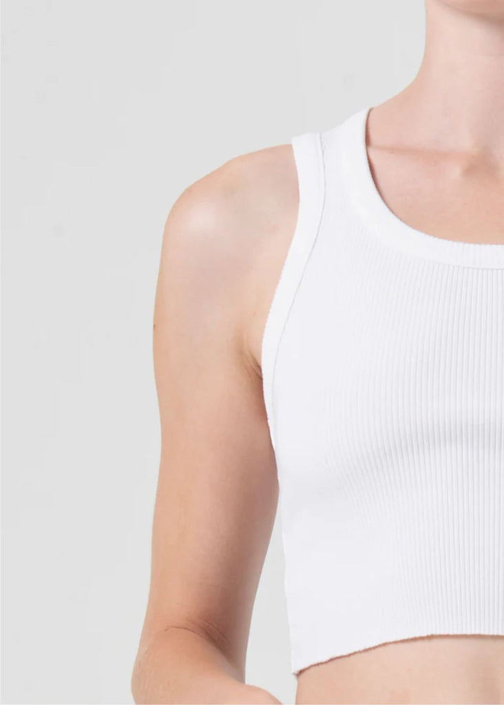 AGOLDE Cropped Poppy Tank in White | Tula's Online Boutique