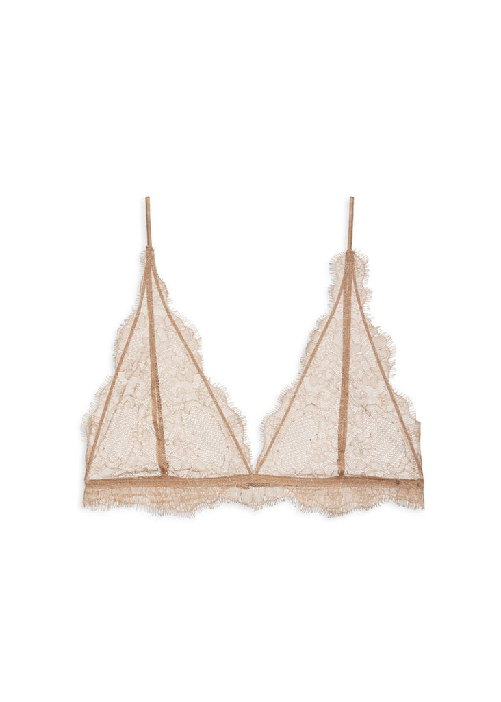 Anine Bing Delicate Lace Bra in Camel | Tula's Online Boutique