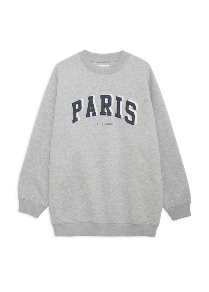 Anine Bing Tyler Paris Sweatshirt in Heather Grey | Tula's Online Boutique