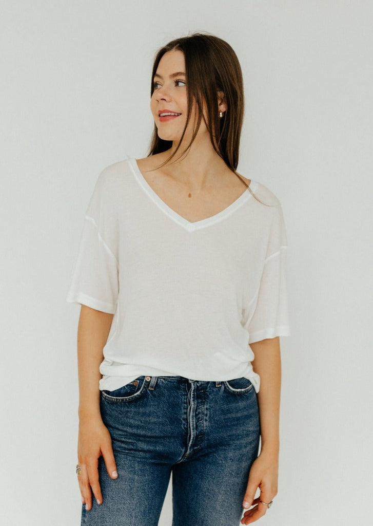 Anine Bing Vale Tee in White