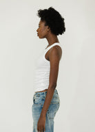 Velvet Cruz High Neck Tank in White | Shop Tula