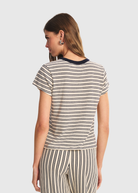 Velvet Foster Lounge Top in Natural/Navy Stripes | Shop Tula