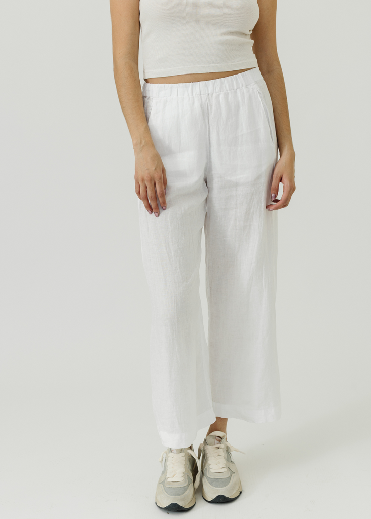 Velvet Lola Pant in White Linen | Tula's Online Boutique