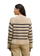 Velvet Lucia Sweater in Oat/Navy | Shop Tula
