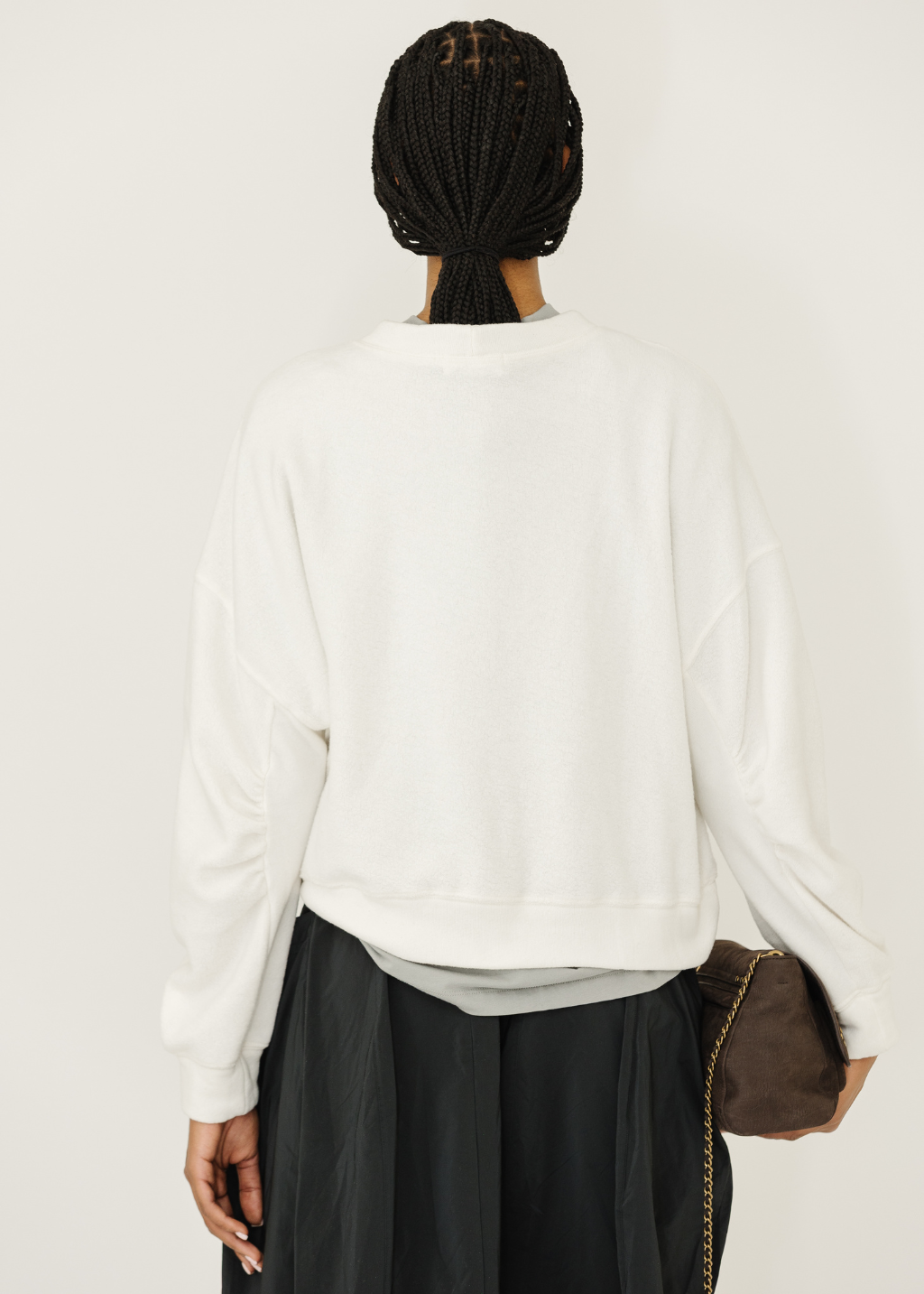 Velvet Yoko Crewneck Sweatshirt in White | Shop Tula