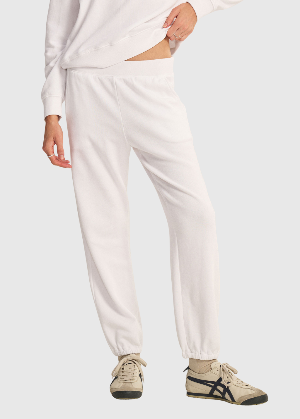 Velvet Zara Lounge Jogger in White | Shop Tula