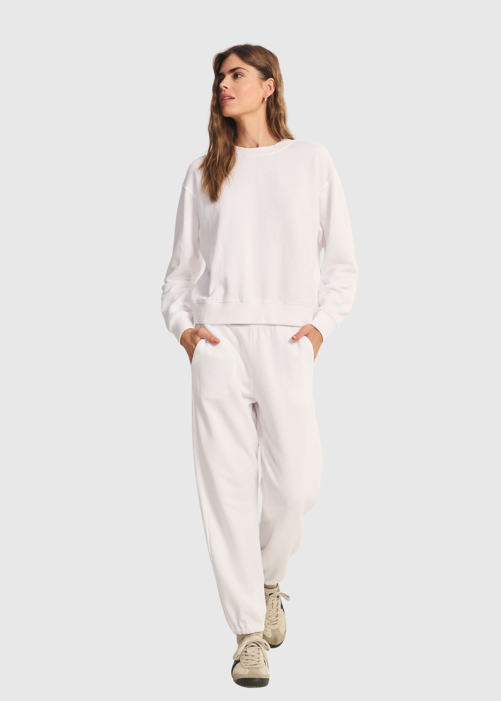 Velvet Zara Lounge Pants in White | Shop Tula