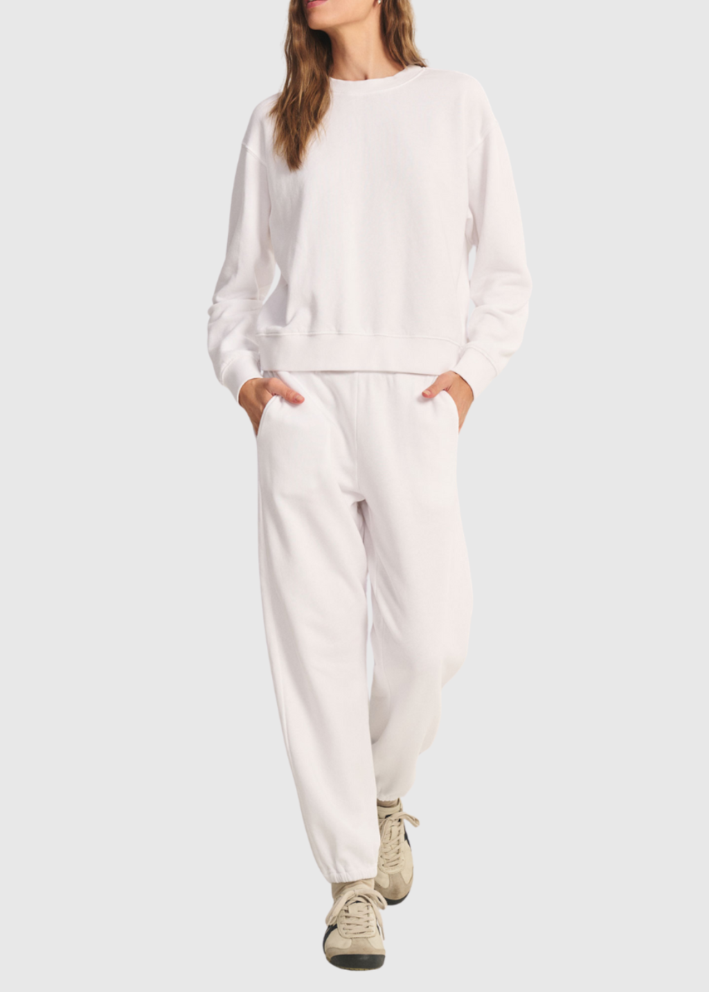 Velvet Zara Lounge Pants in White | Shop Tula