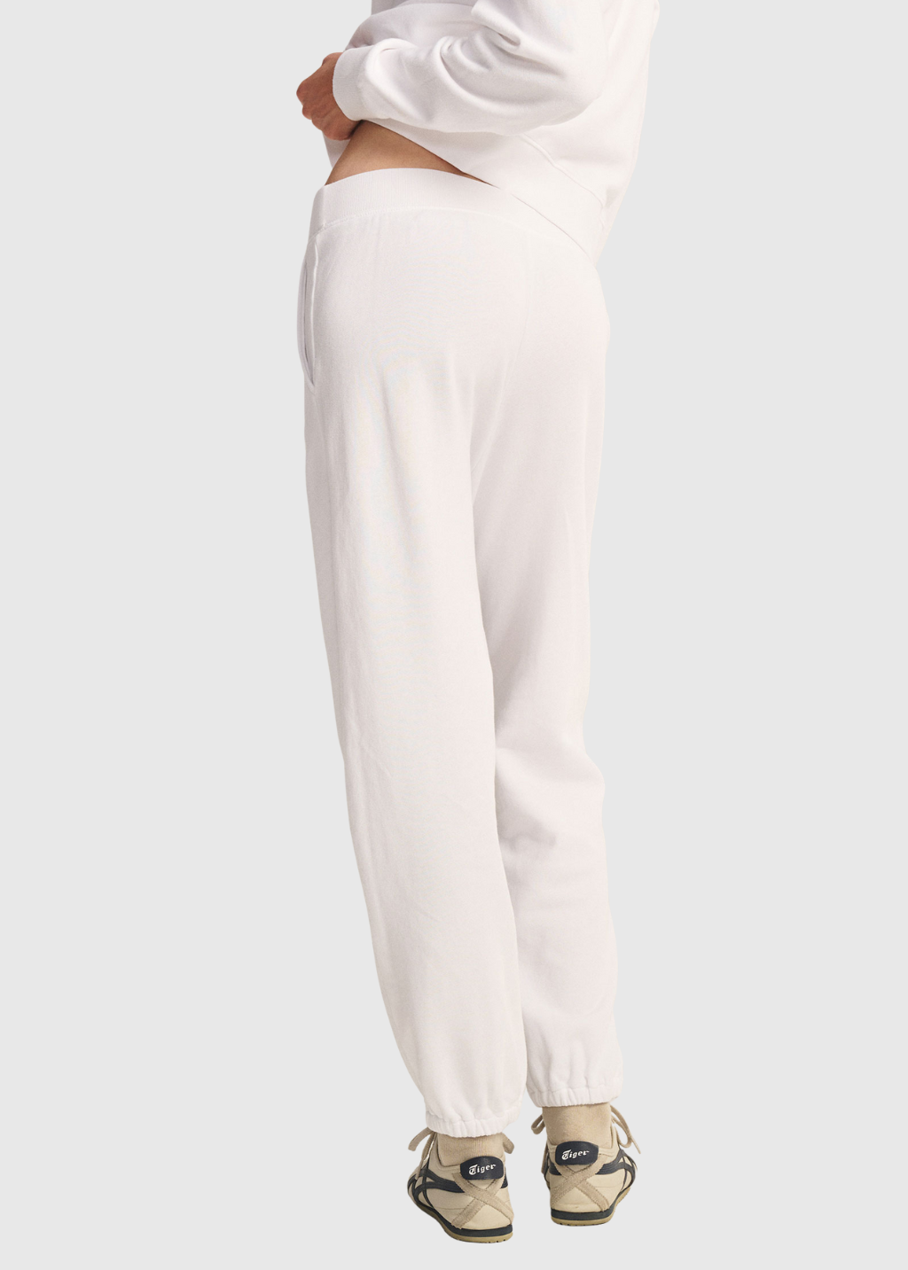 Velvet Zara Lounge Pants in White Back | Shop Tula