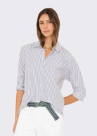Xírena Beau Shirt in Windy Blue Stripe | Shop Tula