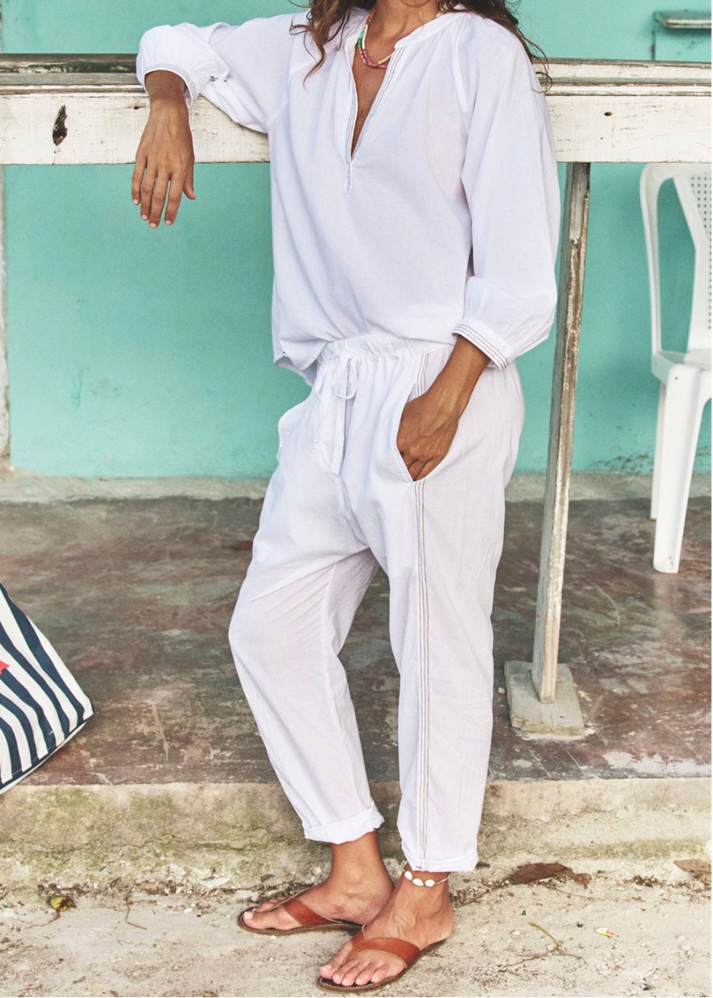 Xirena Draper Pant in White Sand | Tula