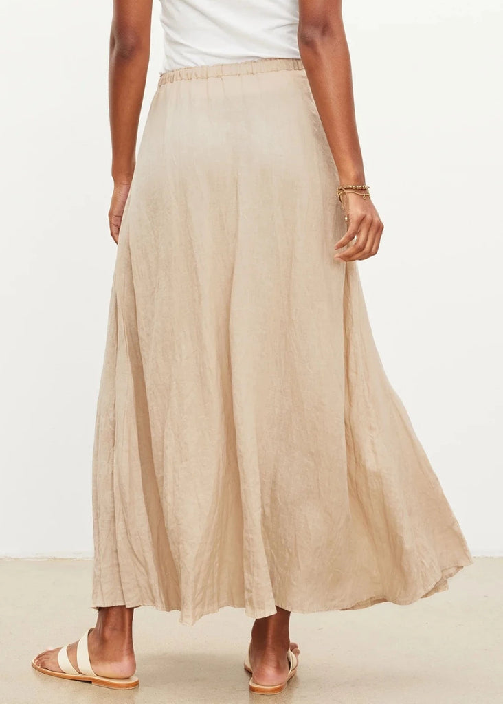 Velvet Bailey Linen Skirt in Biscuit | Tula's Online Boutique