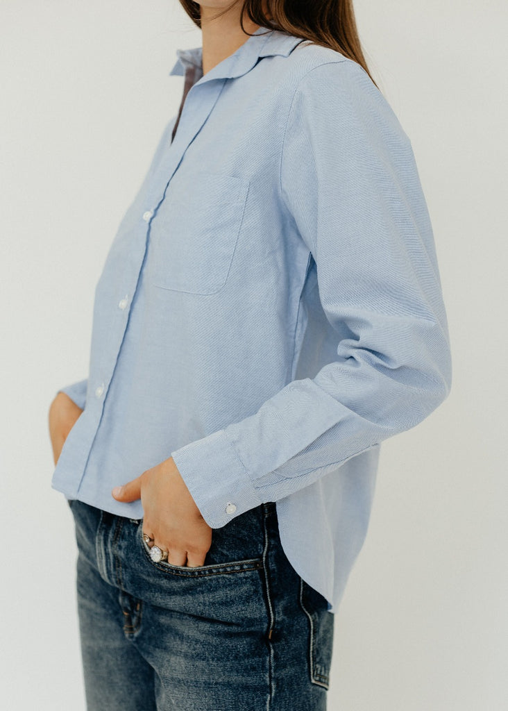 Frank & Eileen Silvio Button Up in Blue | Tula's Online Boutique