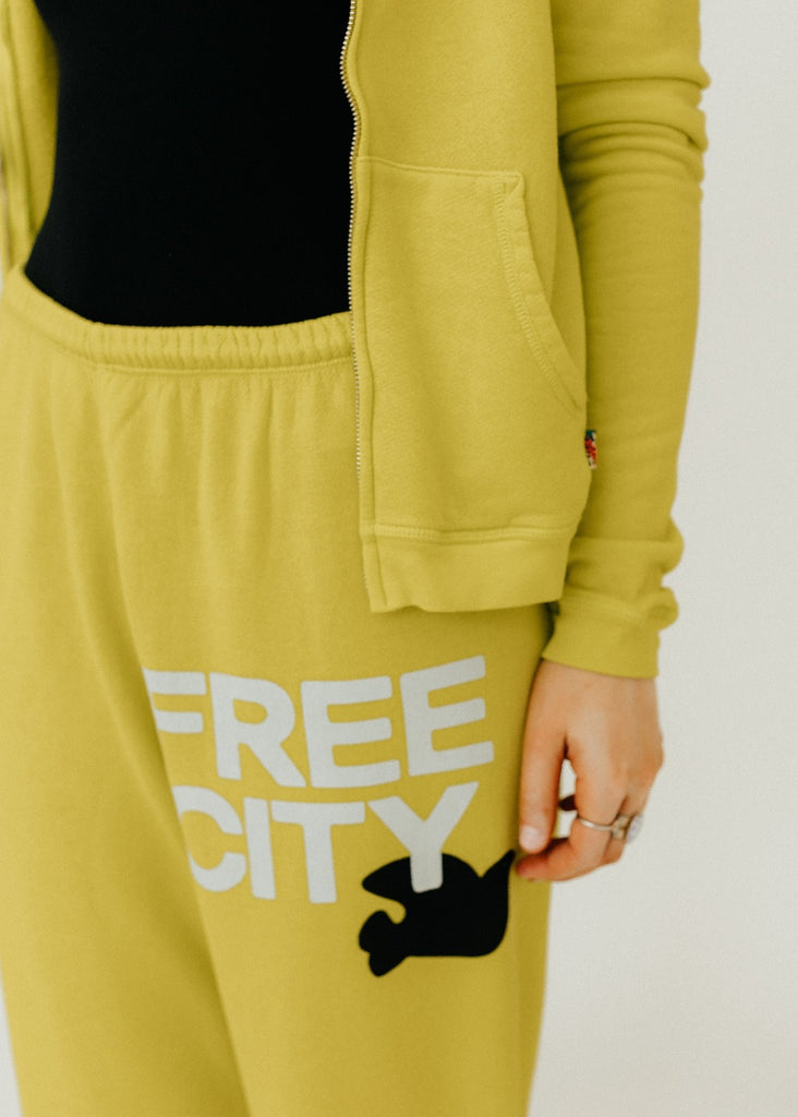 FREECITY Superfluff Lux OG Sweatpants Yellow | Tula's Online Boutique