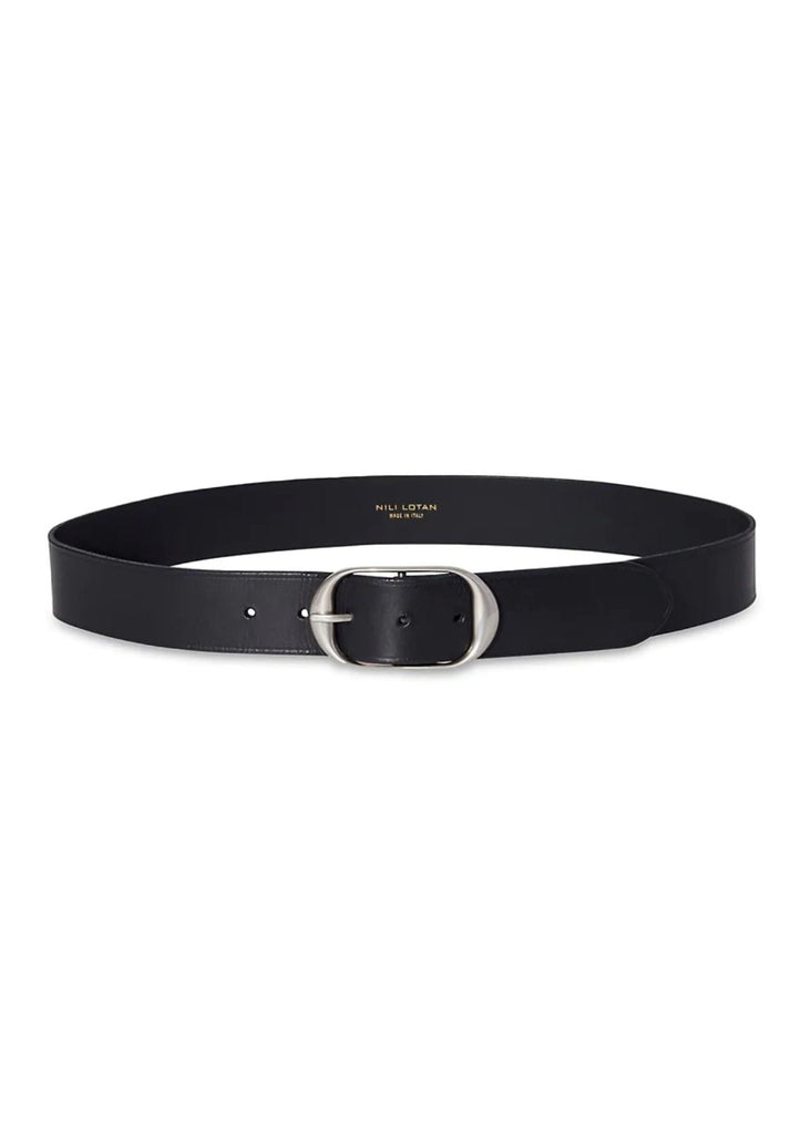 Nili Lotan Black & Silver Belt | Tula's Online Boutique 