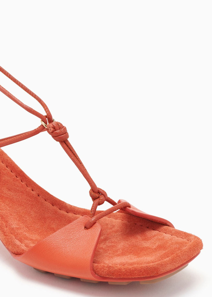 Ulla Johnson Loren Lace Up Midi Heels | Tula's Online Boutique